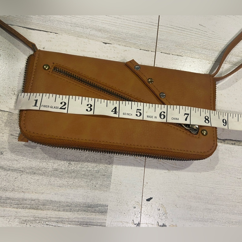 NWOT Free People Brown Cognac Vegan Leather Wallet - Picture 10 of 11